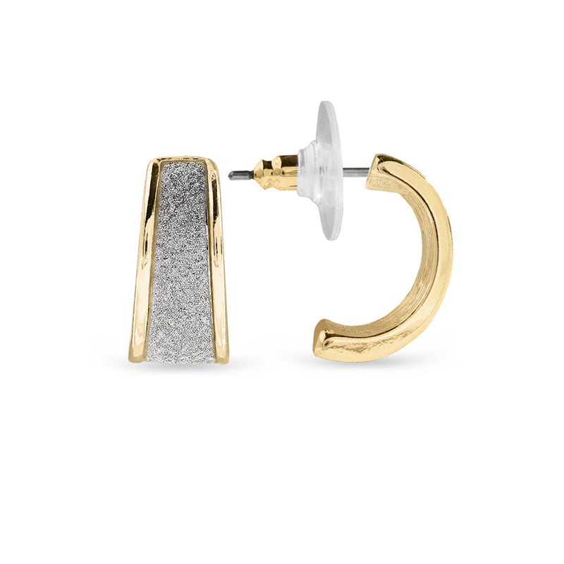 EarSense F381 Gold with Glitter tapered Huggie Stud