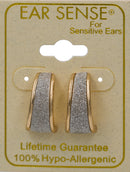 EarSense F381 Gold with Glitter tapered Huggie Stud