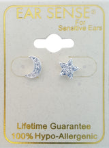Earsense F386 Silver Sun & Moon Mismatch Studs