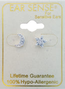 Earsense F386 Silver Sun & Moon Mismatch Studs
