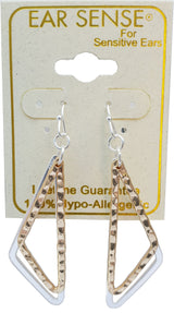 Earsense F388 Gold & Silver Triangle Drop French Hook