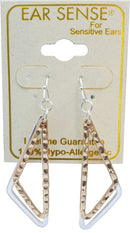 Earsense F388 Gold & Silver Triangle Drop French Hook