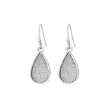 EarSense F394 Silver Glitter Teardrop French Hook