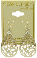 EarSense F398 Silver Filigree Teardrop French Hook