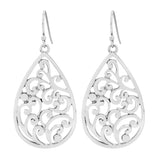 EarSense F398 Silver Filigree Teardrop French Hook