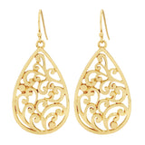 EarSense F399 Gold Filigree Teardrop French Hook
