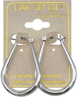 EarSense F410 Silver Tube Tear Drop Hoop