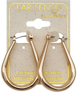 EarSense F411 Gold Tube Tear Drop Hoop