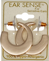 EarSense F413 Gold Flat Crescent Hoop