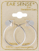EarSense F495-1 20mm Thin Silver Hoop