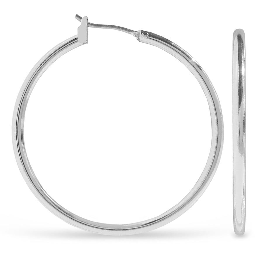 EarSense F495-3 30 mm Silver Hoop