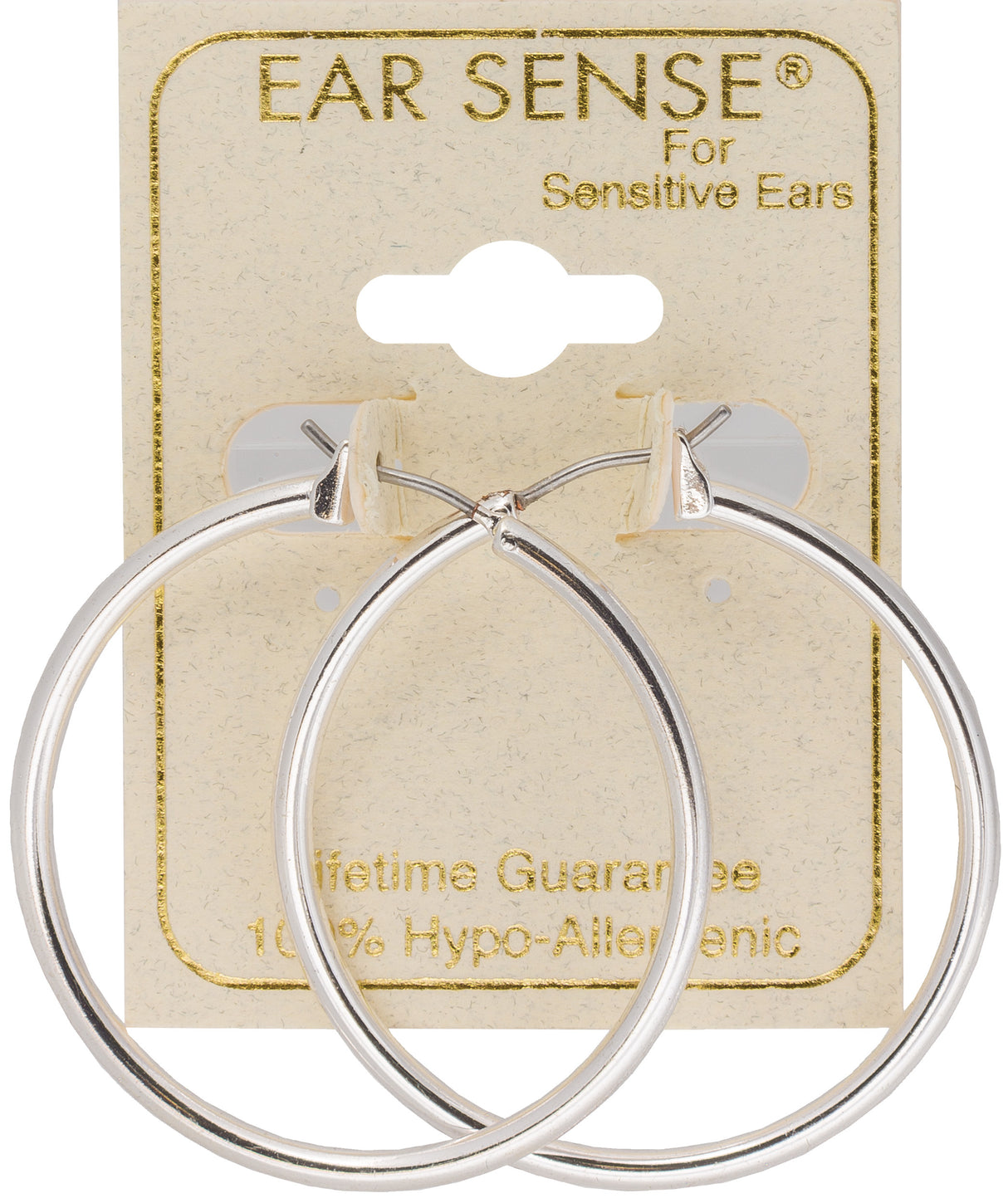 EarSense F495-3 30 mm Silver Hoop