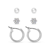 EarSense FC298 Silver Ball Stud & Hoop