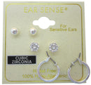 EarSense FC298 Silver Ball Stud & Hoop