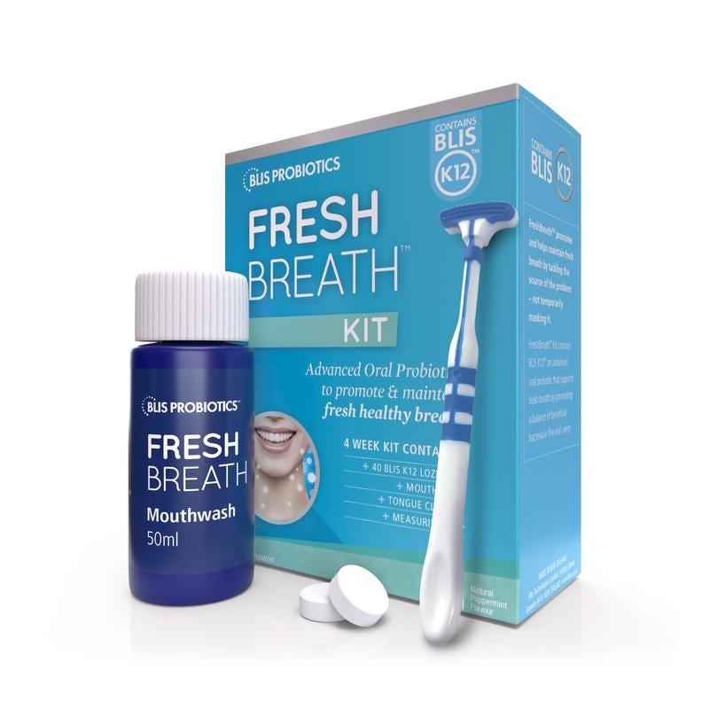 Blis FreshBreath Kit with Tongue Scraper and BLIS K12 Tablets