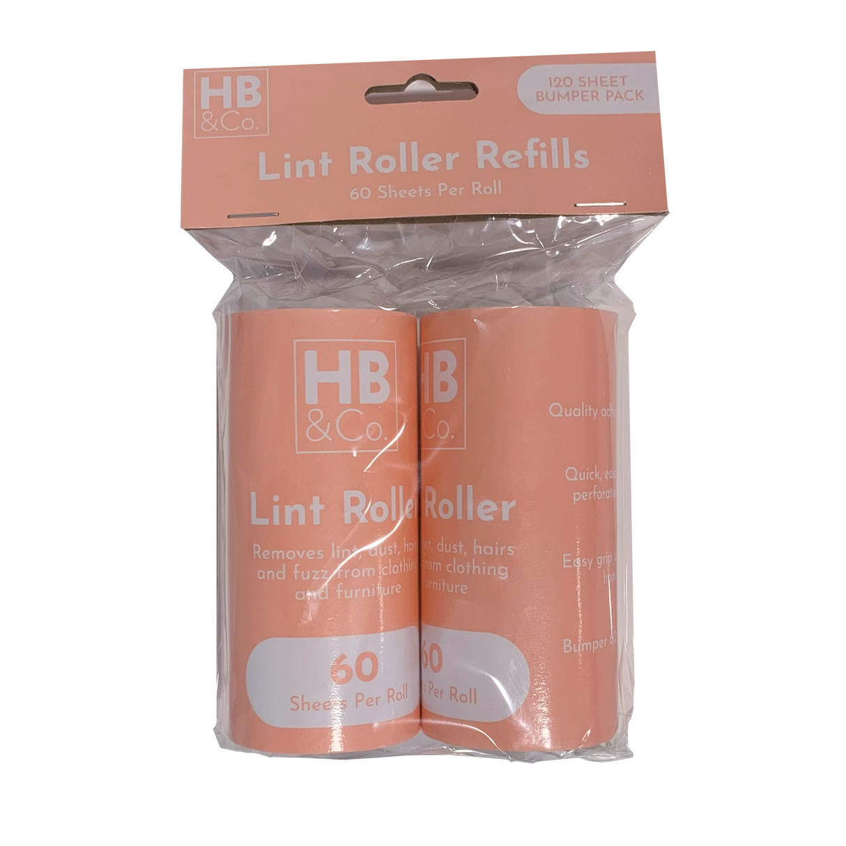 HB&Co. Lint Roller 60 Sheets (Refill) 2pk