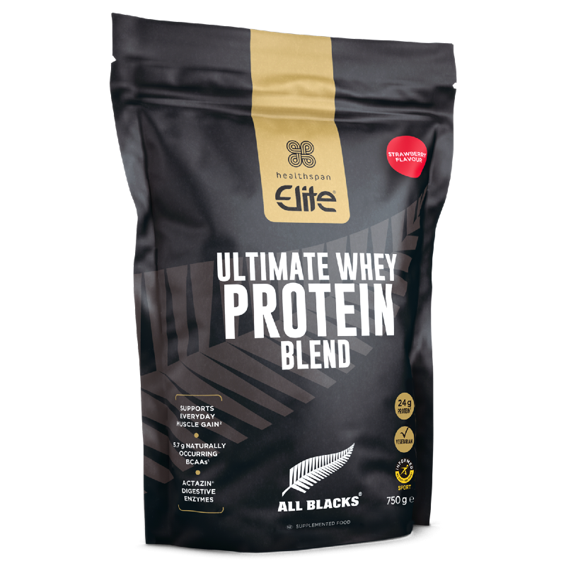 Healthspan Elite All Blacks Ultimate Whey Protein Blend Strawberry 750g