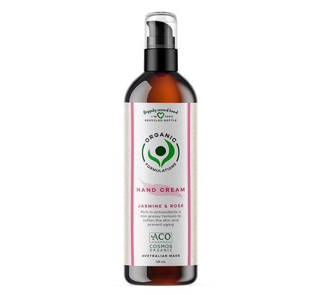 Organic Formulations Jasmine & Rose Hand Cream 125ml
