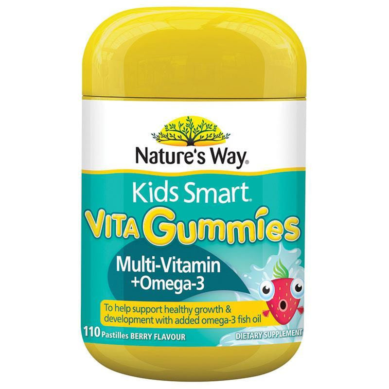 Nature's Way Kids Smart Vita Gummies Multi Vitamin plus Omega-3  110 Pack