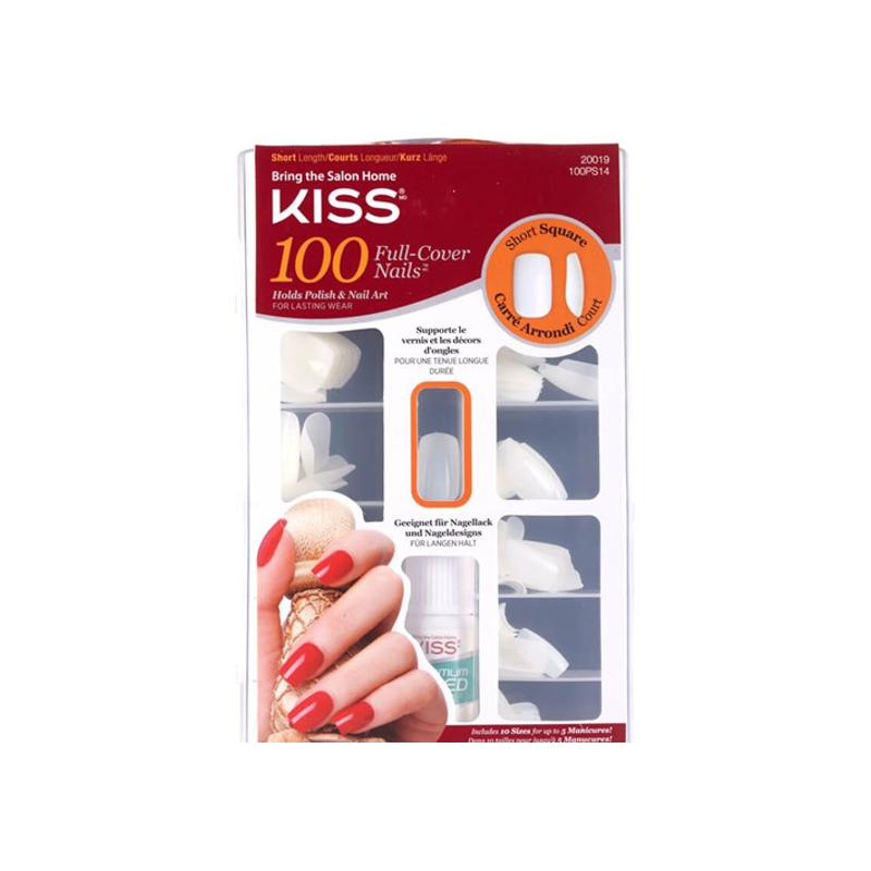 Kiss 100 Full Nail Cover Short Square