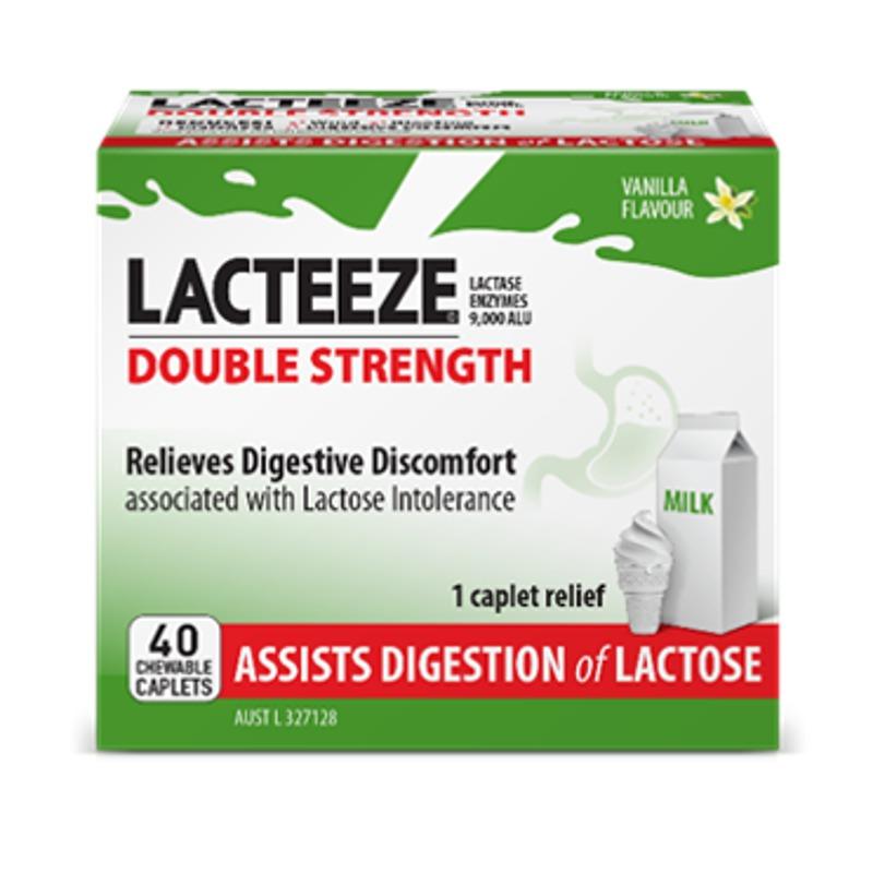 Lacteeze Ultra Double Strength Aids Digestion Of Dairy Chewables 40 Caplets