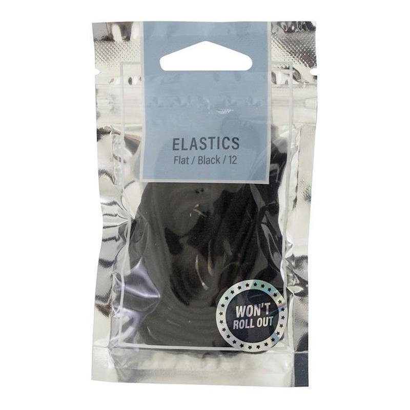 Mae Flat Elastics Black 12 Pack NZ - Bargain Chemist