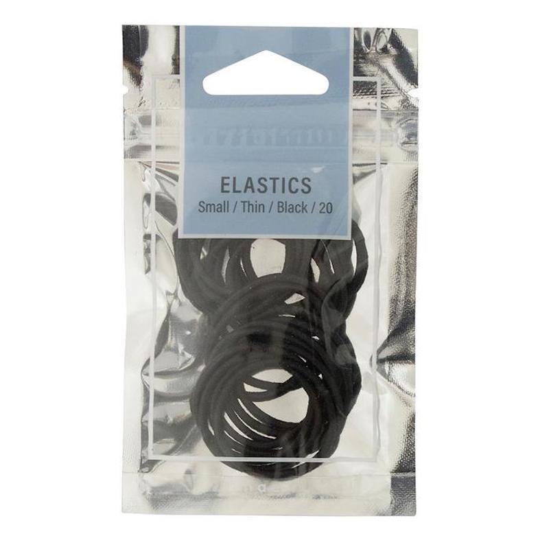 Mae Thin Small Elastics Black 20 Pack NZ - Bargain Chemist