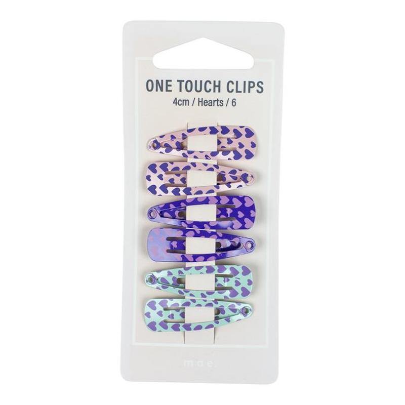 Mae One Touch Clips 4cm With Hearts 6 Pack NZ - Bargain Chemist