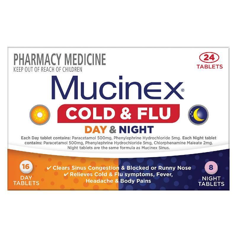 Mucinex Cold & Flu Day & Night 24 Tablets NZ - Bargain Chemist