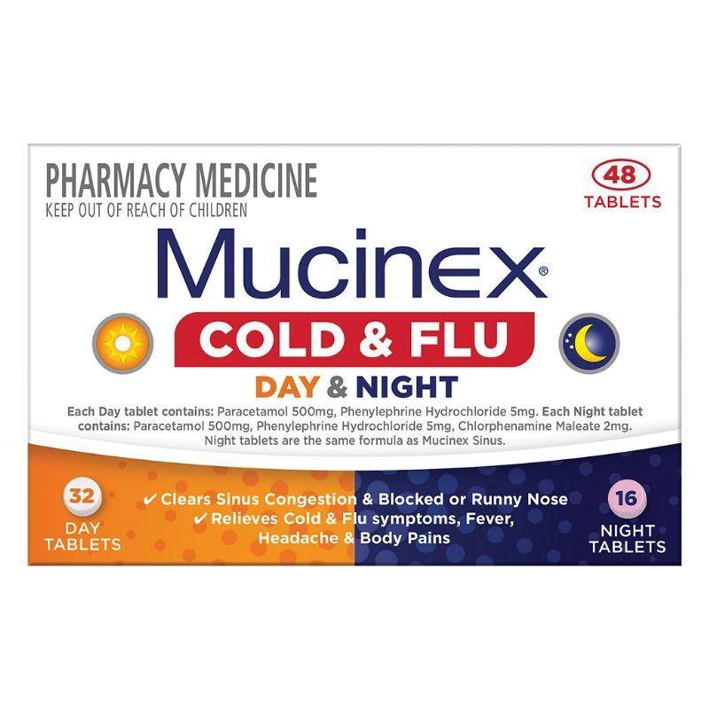 Mucinex Cold & Flu Day & Night 48 Tablets NZ - Bargain Chemist