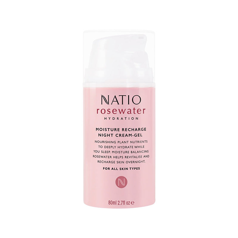 Natio Rosewater Hydration Moisture Recharge Night Cream-Gel 80ml