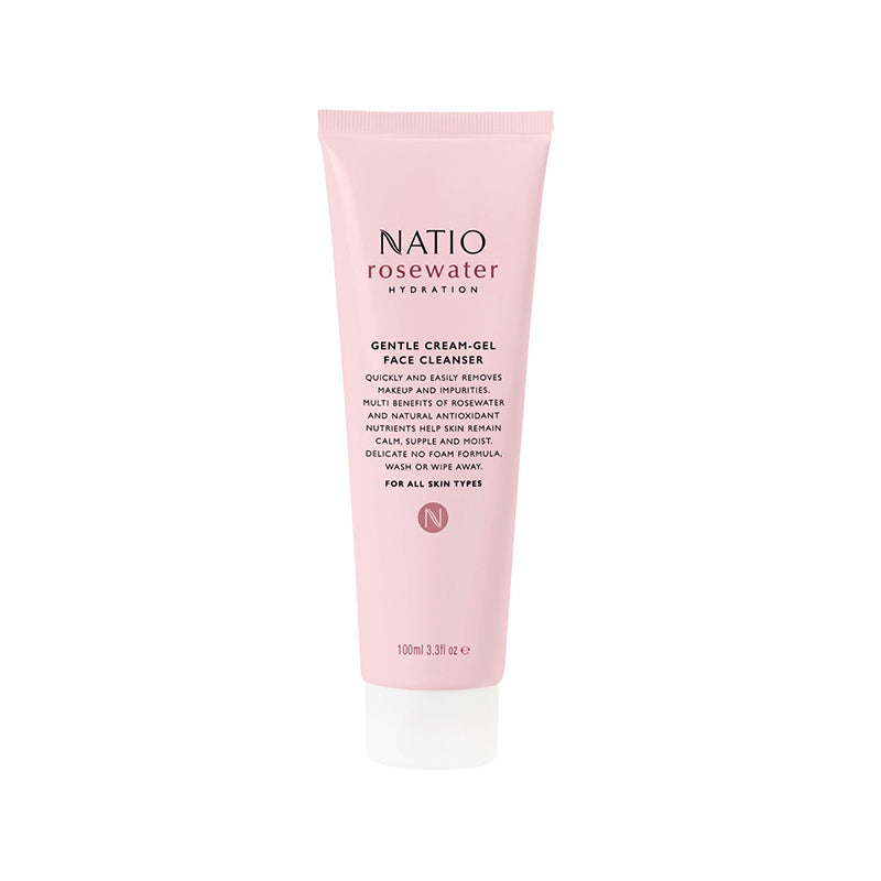 Natio Rosewater Hydration Gentle Cream-Gel Face Cleanser 100ml