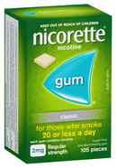Nicorette Gum Classic 2mg 105 pieces