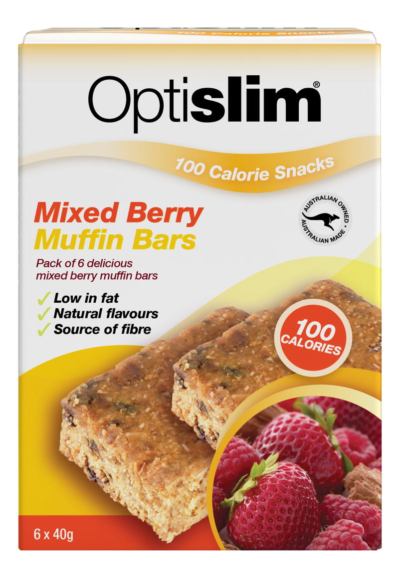 Optislim Mixed Berry Muffin Bars 100 Calories 6x40g