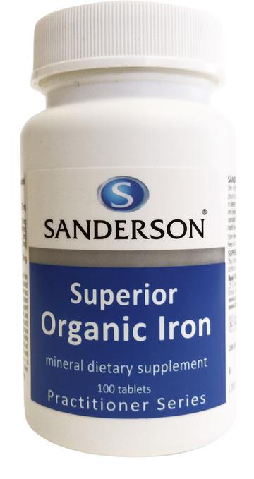 Sanderson Superior Organic Iron 100 Tablets