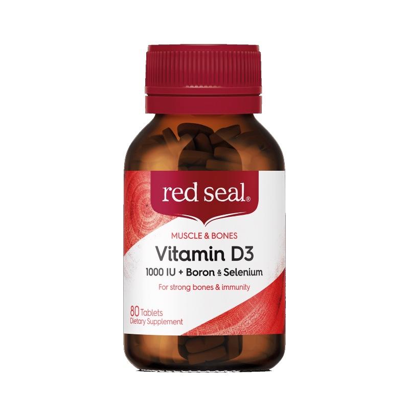 Red Seal Vitamin D3 1000 Iu + Boron & Selenium 80 Tablets