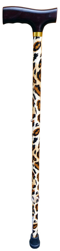 Surgical Basics Walking Stick Leopard Pattern Adjustable 33-42in