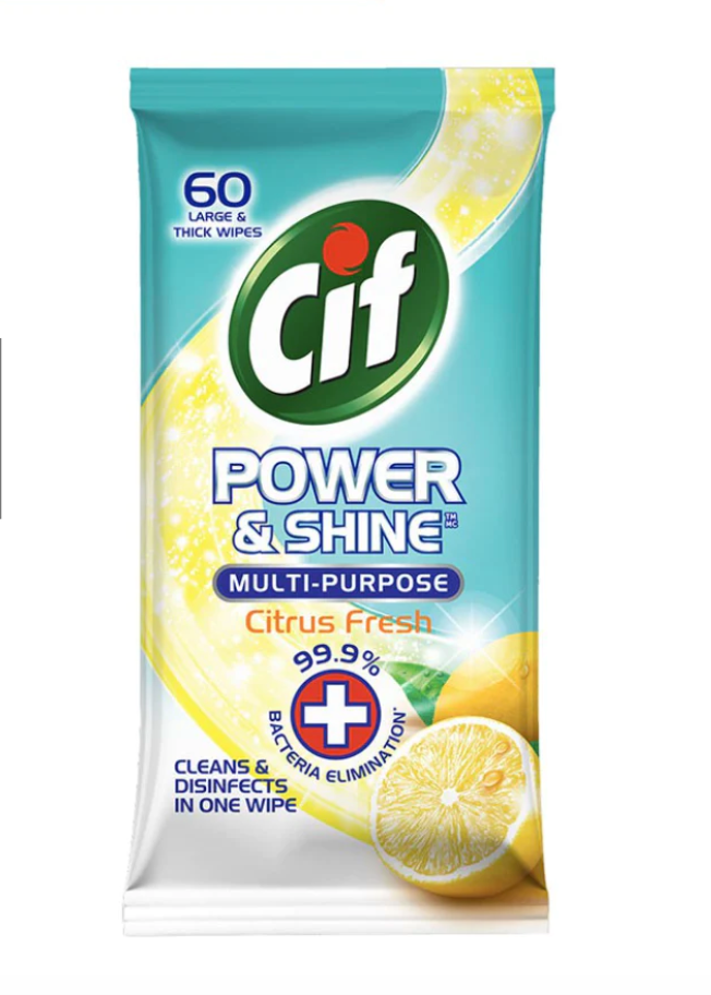 Cif Wipes Lemon 60pk