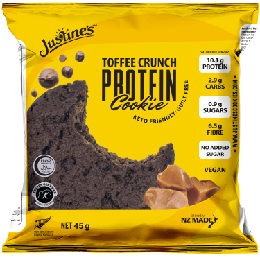 Justine's Hurricanes Keto Vegan Toffee Crunch Protein Cookie 45g