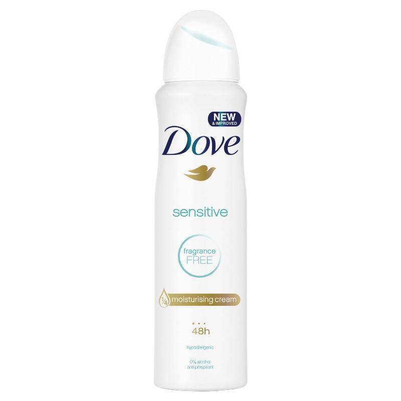 Dove Women Sensitive Antiperspirant Aerosol Deodorant 150ml NZ - Bargain Chemist