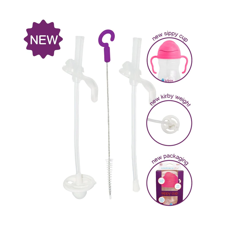 b.box Sippy Cup V2 Replacement Straw and Cleaner Pack