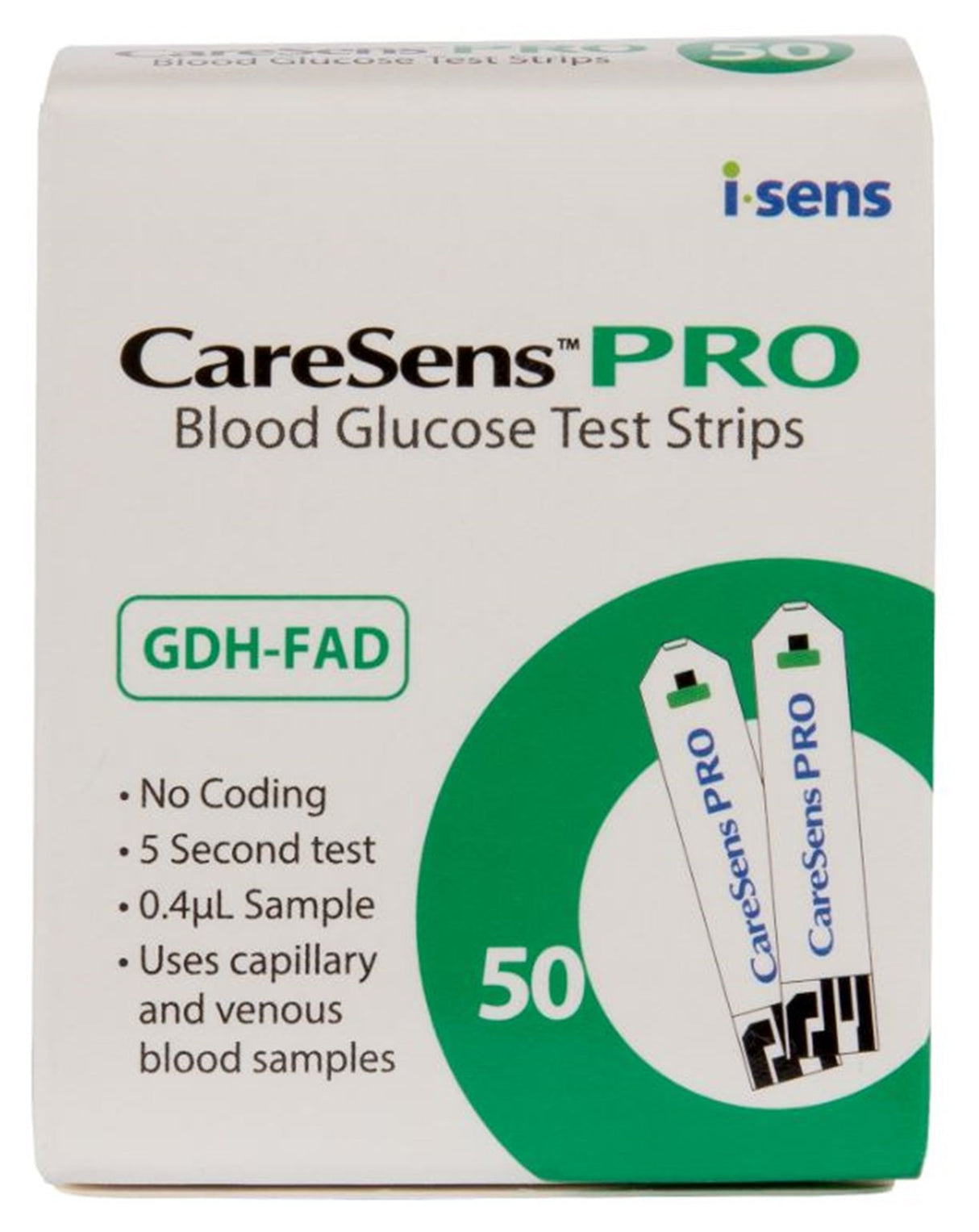 CARESENS PRO Blood Glucose Test Strips 50 Pack
