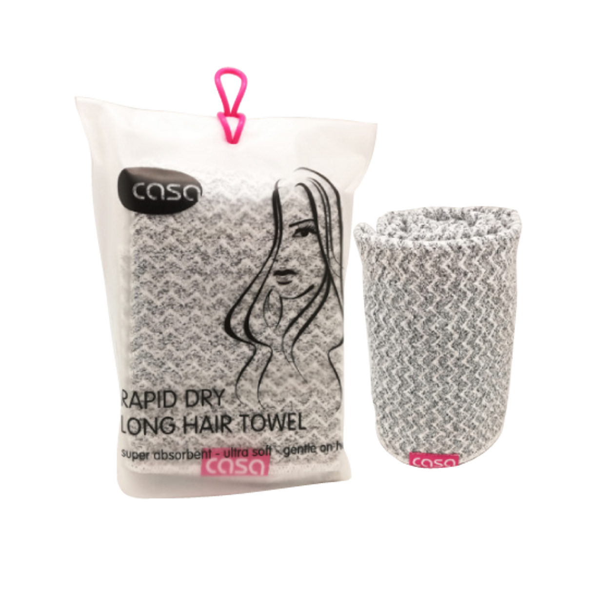 Casa Hair Towel Long Grey