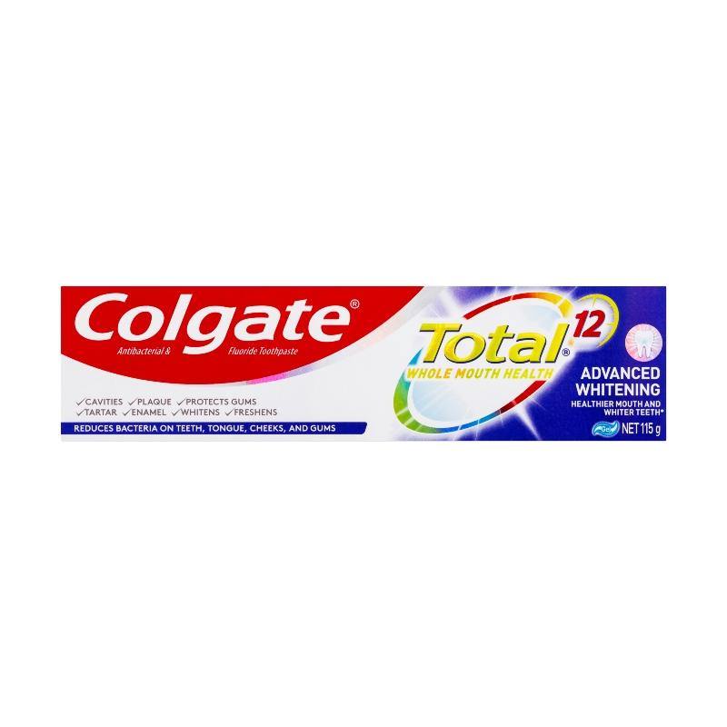 Colgate Total Advanced Whitening Antibacterial Fluoride Toothpaste 115g NZ - Bargain Chemist