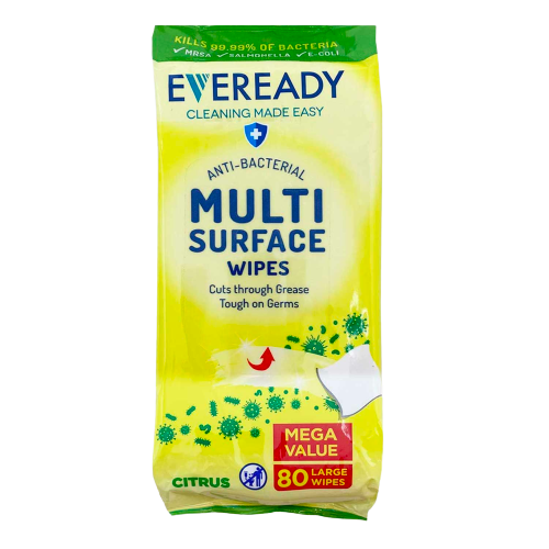 EVEREADY Antibacterial Multi Wipes 80pk