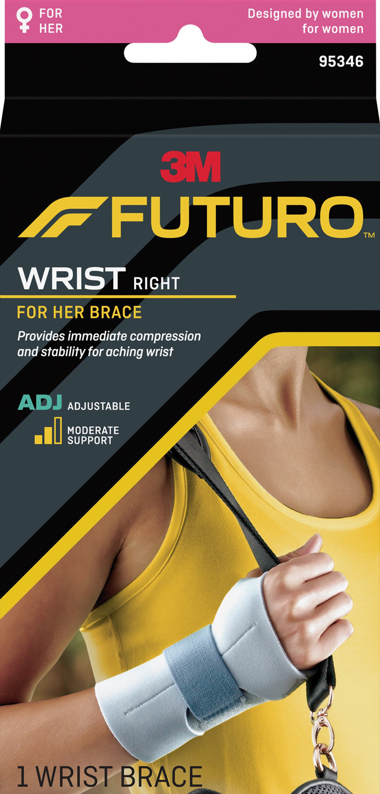 Futuro For Her Slim Silhouette Wrist Support Right Hand Everyday Use 95346