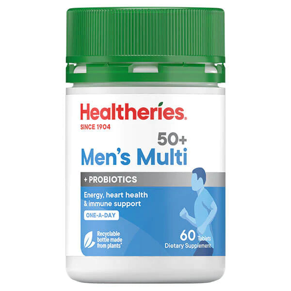 Healtheries 50+ Men's Multi with Probiotics One-A-Day 60 Tablets