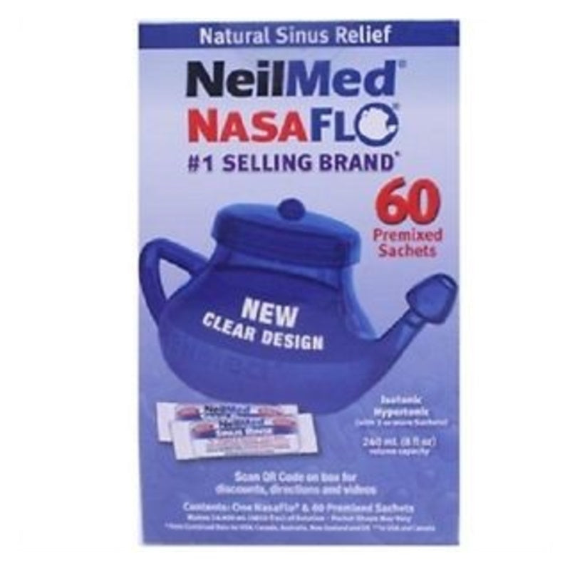 NeilMed Sinus Rinse NasaFlo (Neti Pot) and 60 Sachets