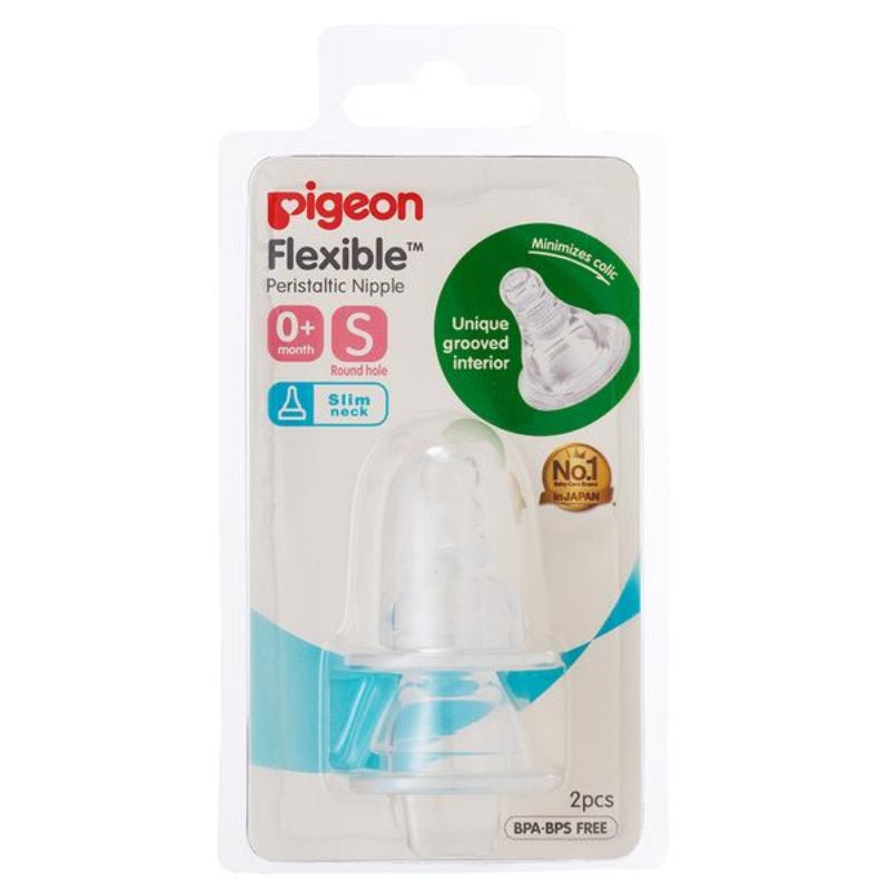 Pigeon Flexible Peristaltic Slim Neck Teat Size S 2 Pack